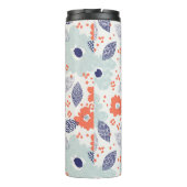Oranje & blauw modern ventilatorpatroon thermosbeker (Achterkant)