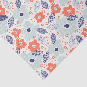 Oranje & blauw modern ventilatorpatroon tissuepapier (Detail)