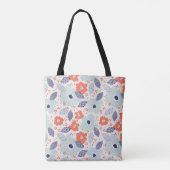Oranje & blauw modern ventilatorpatroon tote bag (Achterkant)