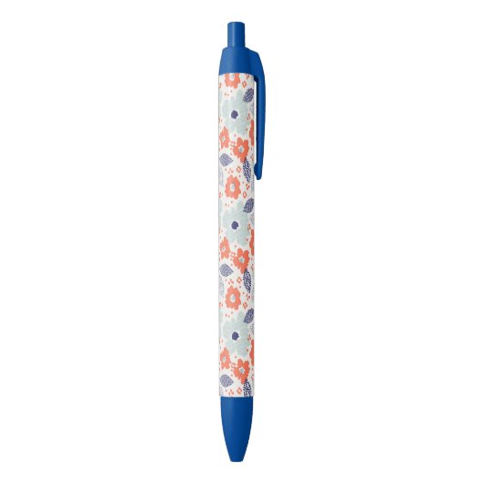 Oranje & blauw modern ventilatorpatroon zwarte inkt pen (Achterkant (Verticaal))