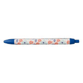 Oranje & blauw modern ventilatorpatroon zwarte inkt pen (Voorkant)