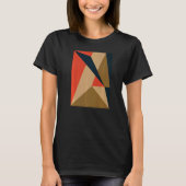 Oranje Blauw Olive Veige Abstract Geometrisch T-shirt (Voorkant)