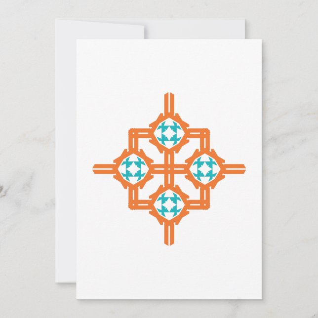 Oranje blauw ornament (Voorkant)