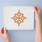 Oranje blauw ornament flyer (Hand)