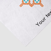 Oranje blauw ornament tissuepapier (Detail)
