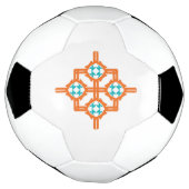 Oranje blauw ornament voetbal (Gedraaid)