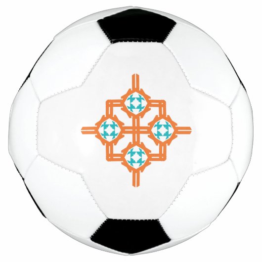 Oranje blauw ornament voetbal (Voorkant)