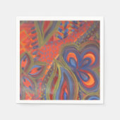 oranje blauw patroonservet servetten (Voorkant)