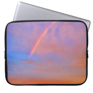 Oranje blauw regenboog zonsondergang foto mooi mod laptop sleeve