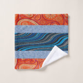 Oranje blauw rood badkamer handdoek sets (Wasdoekje)