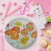 Oranje blauw Roos Vloerpatroonpapier Bord (Feest)