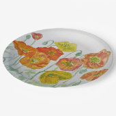 Oranje blauw Roos Vloerpatroonpapier Bord (Gekanteld)