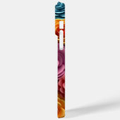 ORANJE BLAUW ROZE WIT 3-D LOOK BLOEMEN Case-Mate iPhone CASE (Achterkant / Links)