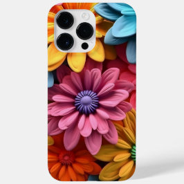 ORANJE BLAUW ROZE WIT 3-D LOOK BLOEMEN Case-Mate iPhone 14 PRO MAX HOESJE