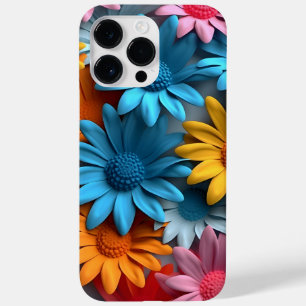 ORANJE BLAUW ROZE WIT 3-D LOOK BLOEMEN Case-Mate iPhone 14 PRO MAX HOESJE