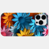 ORANJE BLAUW ROZE WIT 3-D LOOK BLOEMEN Case-Mate iPhone CASE (Achterkant (horizontaal))