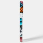 ORANJE BLAUW ROZE WIT 3-D LOOK BLOEMEN Case-Mate iPhone CASE (Achterkant / Rechts)