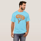 Oranje blauw skydive fanaticus t-shirt (Voorkant volledig)