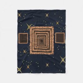 oranje blauw-sterren maatdeken fleece deken