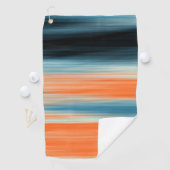 Oranje Blauw Striped Patroon Golfhanddoek (Insitu)
