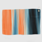 Oranje Blauw Striped Patroon Golfhanddoek (Horizontaal)