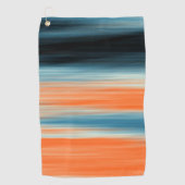 Oranje Blauw Striped Patroon Golfhanddoek (Voorkant)