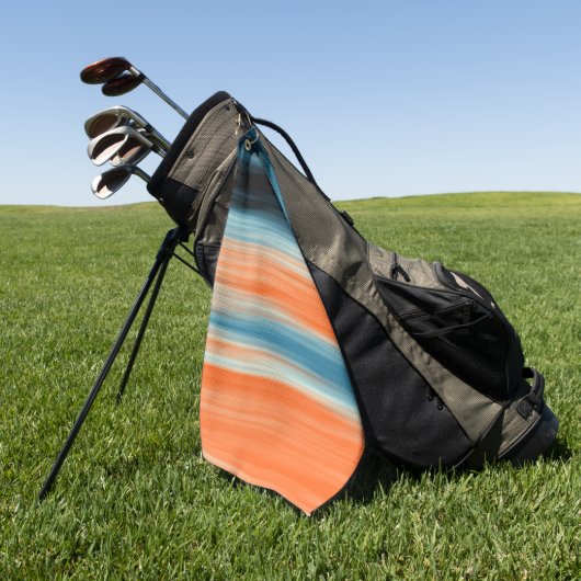 Oranje Blauw Striped Patroon Golfhanddoek (Groen)