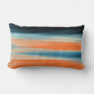 Oranje Blauw Striped Patroon Kussen