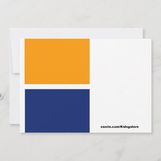 Oranje & blauw Uitnodiging van het Afstuderen van  (Achterkant)