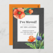 Oranje blauw ventilator zwart Chalkboard wijziging Briefkaart (Voorkant / Achterkant)