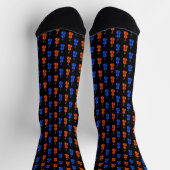 Oranje blauw vioolpatroon sokken (Top)