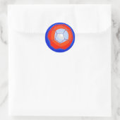 Oranje blauw Voetbal Ronde Sticker (Tas)