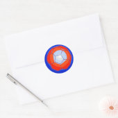 Oranje blauw Voetbal Ronde Sticker (Envelop)