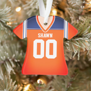 Oranje/blauw/wit Football Jersey Ornament