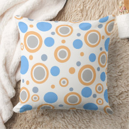 Oranje Blauw Wit Zilveren Stippen Kussen