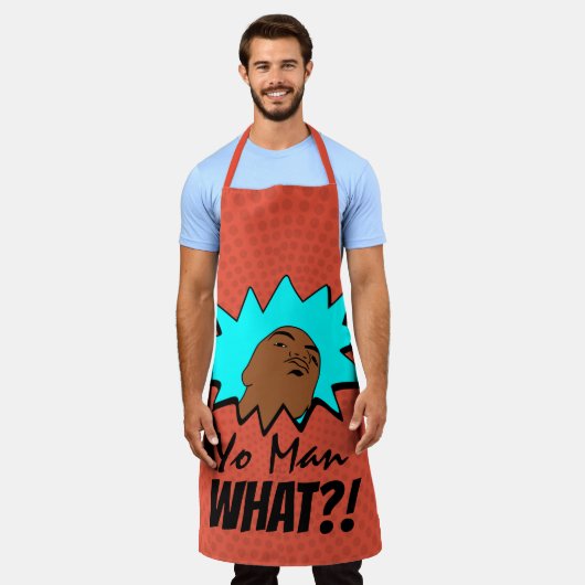 oranje blauw "Yo" Man Wat u wilt Mok-hotlines Schort (Gedragen)