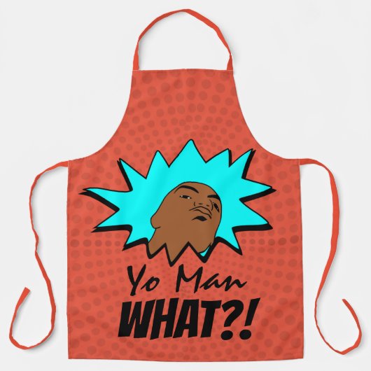 oranje blauw "Yo" Man Wat u wilt Mok-hotlines Schort (Voorkant)