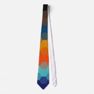 Oranje blauw Zigzag naadloos patroon 2 Stropdas
