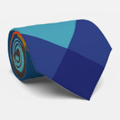 Oranje blauw Zigzag naadloos patroon Stropdas (Opgerold)