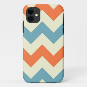 Oranje blauw zigzag-zigzagpatroon Case-Mate iPhone case