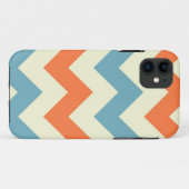 Oranje blauw zigzag-zigzagpatroon Case-Mate iPhone case (Achterkant (horizontaal))