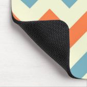 Oranje blauw zigzag-zigzagpatroon muismat (Hoek)