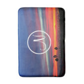 Oranje blauw zonsondergang foto aangepaste monogra badmat (Voorkant Verticaal)