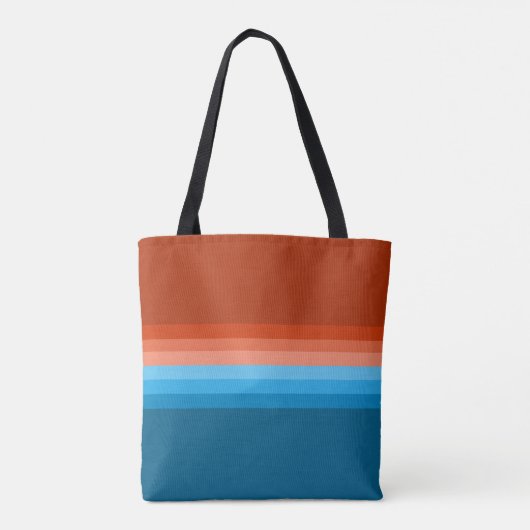 Oranje blauwe aanvullende kleurenstripper Canvas t Tote Bag (Achterkant)