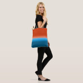 Oranje blauwe aanvullende kleurenstripper Canvas t Tote Bag (Op model)