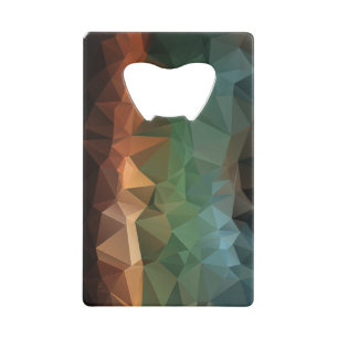 Oranje Blauwe Abstracte Pyramide Art Creditkaart Flessenopener