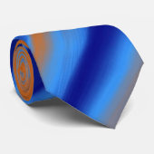 Oranje blauwe Abstracte strepen Stropdas (Opgerold)
