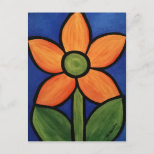 Oranje blauwe Abstracte ventilator Briefkaart