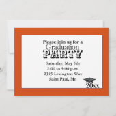 Oranje & blauwe Afstudeerder uitnodiging, steen 5  Kaart (Achterkant)