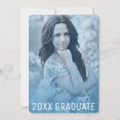 Oranje Blauwe Afstudeerfeest Afstuderen Foto Kaart (Achterkant)